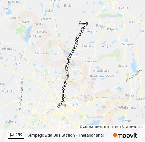 299 Bus Line Map