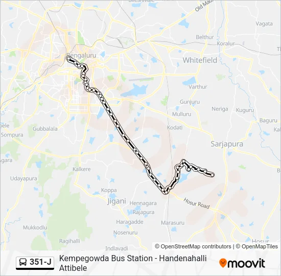 351-J Bus Line Map