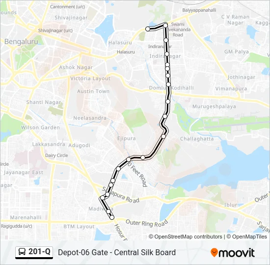 201-Q Bus Line Map