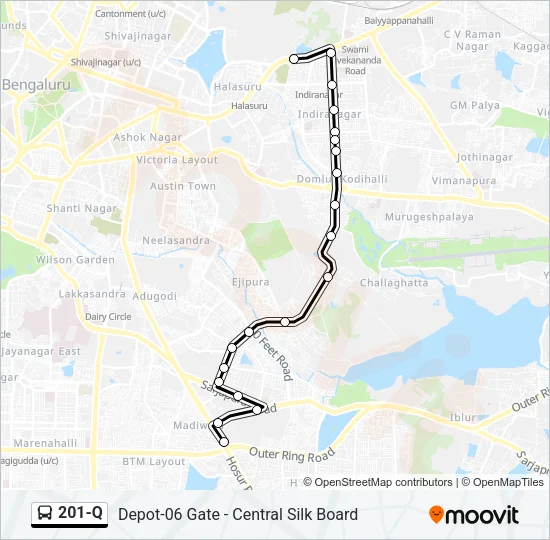 201-Q Bus Line Map
