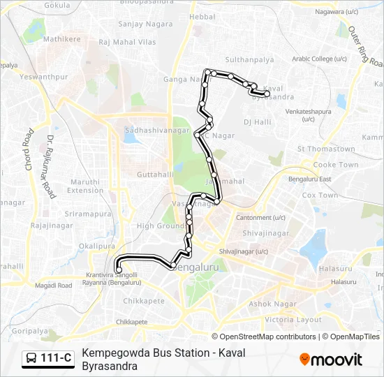 111-C Bus Line Map