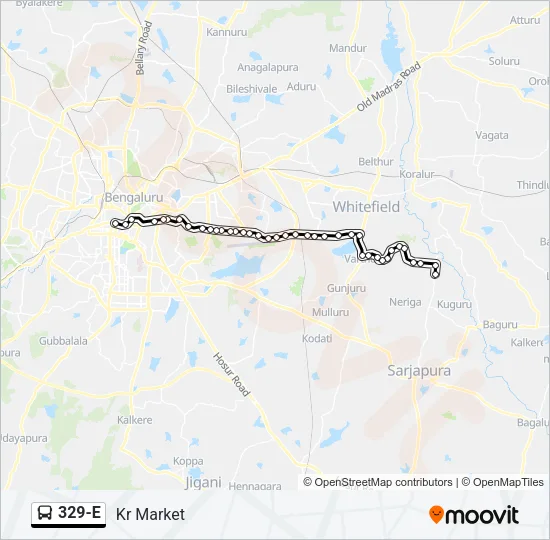 329-E Bus Line Map