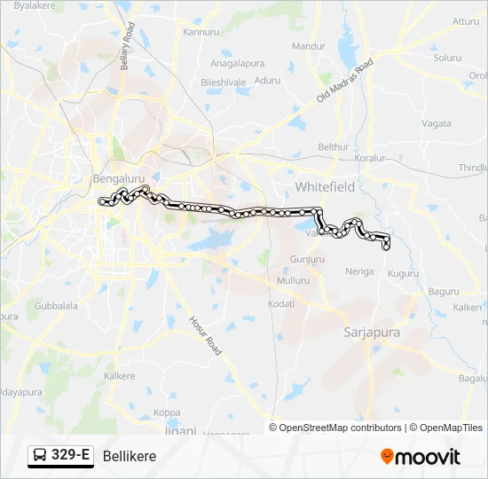 329-E Bus Line Map