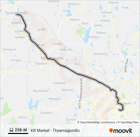 258-M Bus Line Map
