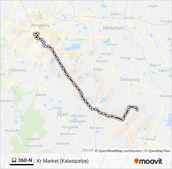 360-N Bus Line Map