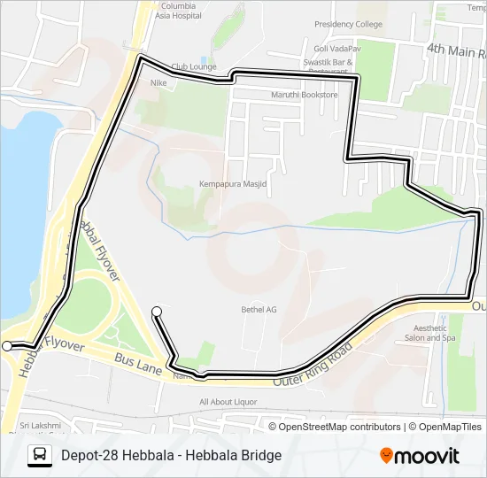 D28-HBLB Bus Line Map
