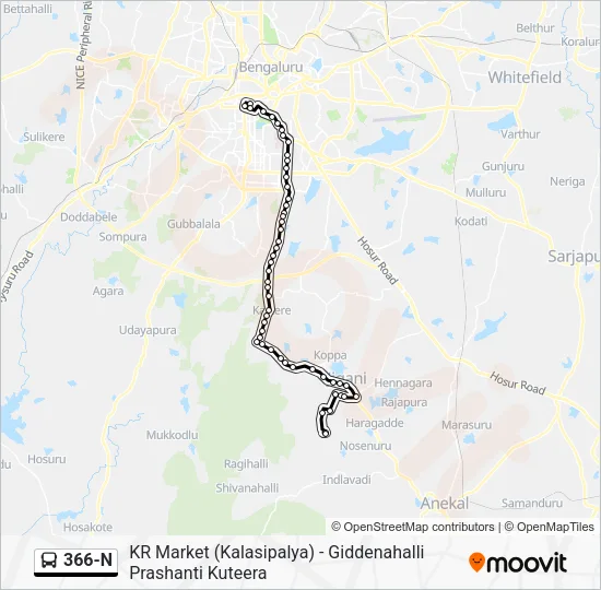 366-N Bus Line Map