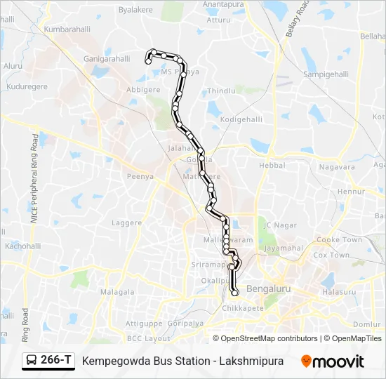 266-T Bus Line Map