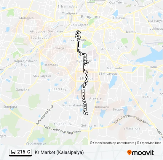 215-C Bus Line Map