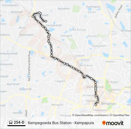 254-D Bus Line Map