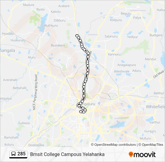285 Bus Line Map