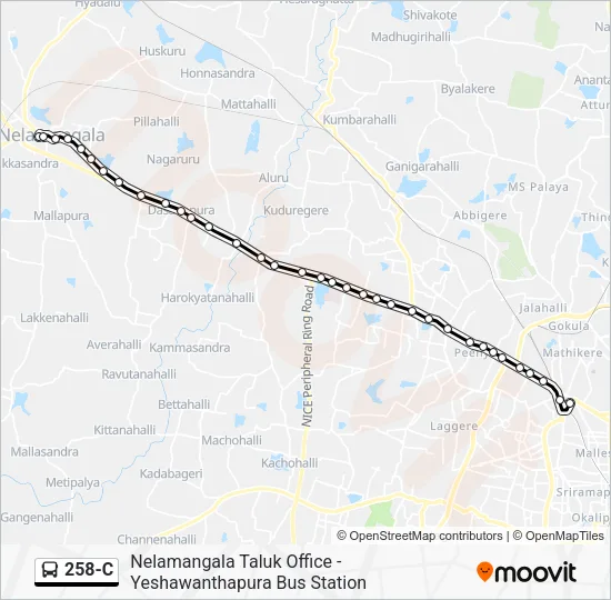 258-C Bus Line Map