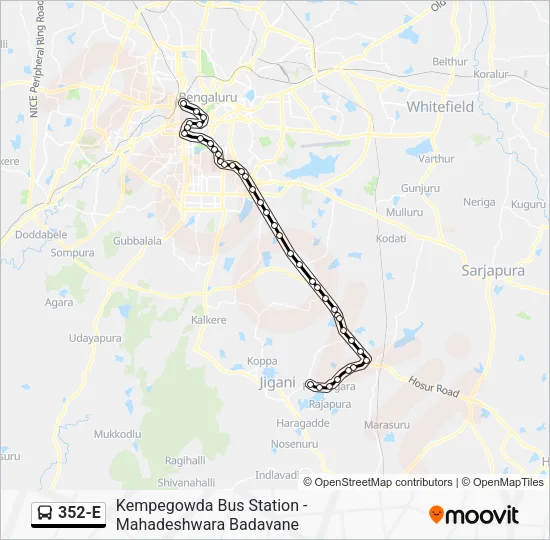 352-E Bus Line Map