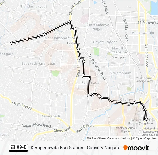89-E Bus Line Map