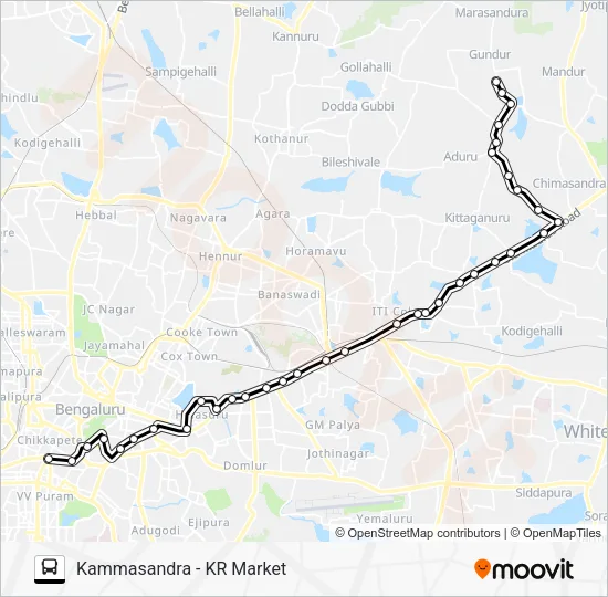 308 KMS-KMT Bus Line Map