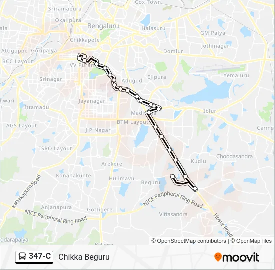 347-C Bus Line Map