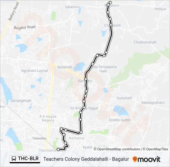 THC-BLR Bus Line Map
