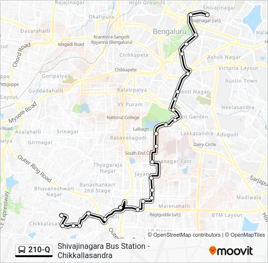 210-Q Bus Line Map