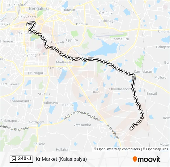 340-J Bus Line Map