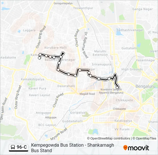 96-C Bus Line Map