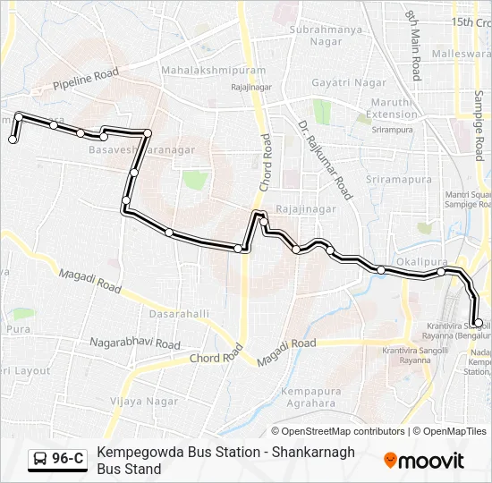 96-C Bus Line Map