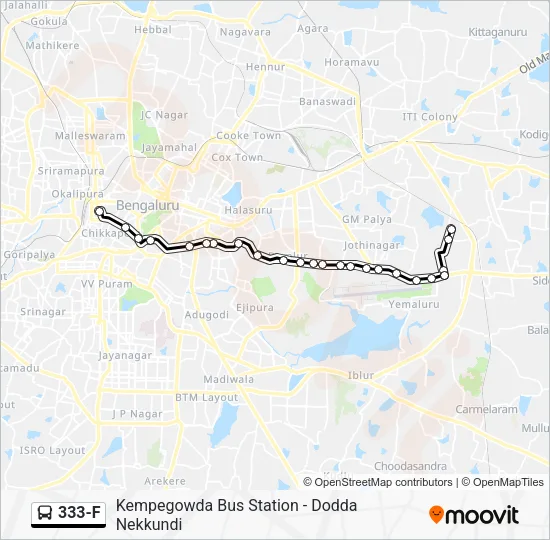 333-F Bus Line Map