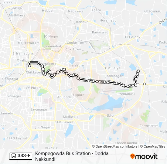 333-F Bus Line Map