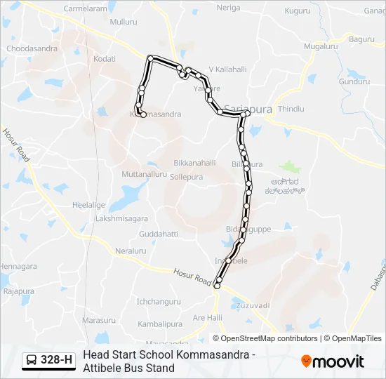 328-H Bus Line Map