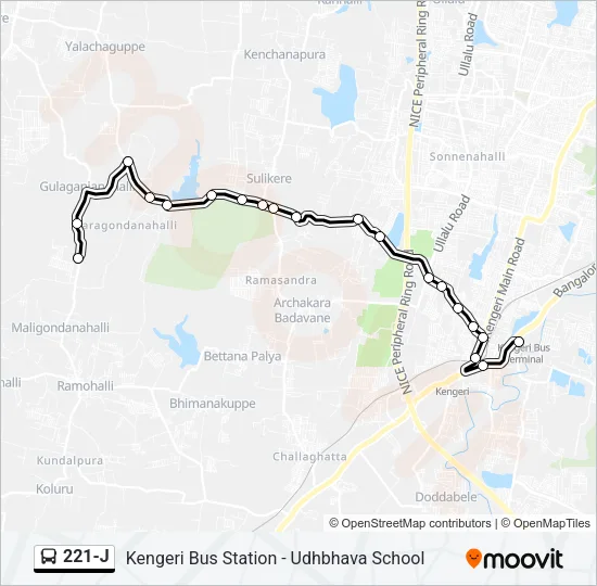 221-J Bus Line Map