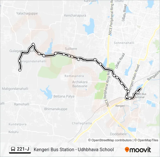 221-J Bus Line Map
