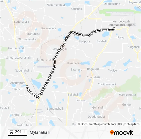 291-L Bus Line Map