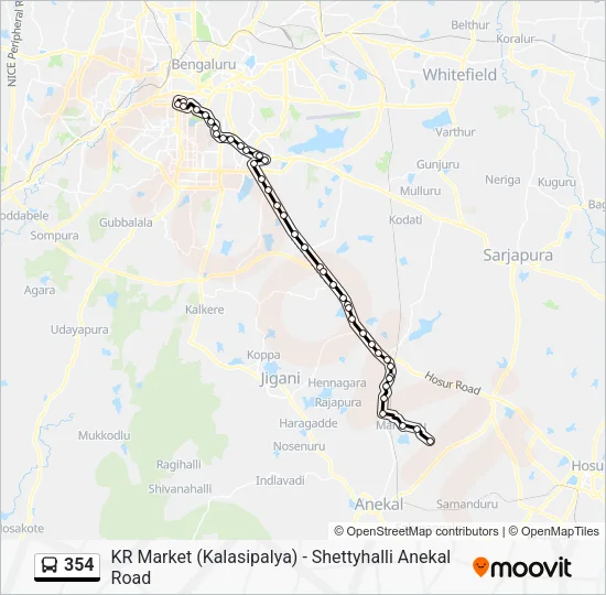 354 Bus Line Map