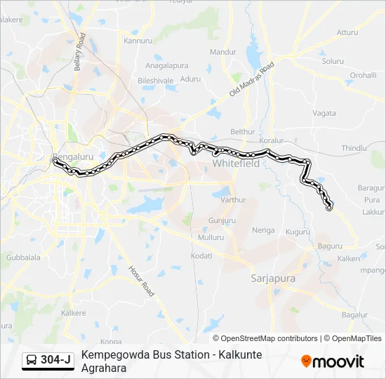 304-J Bus Line Map
