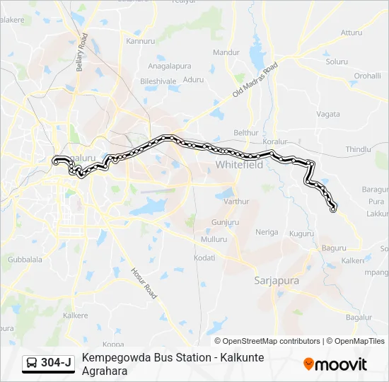 304-J Bus Line Map