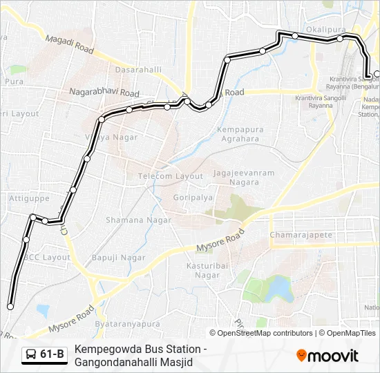 61-B Bus Line Map