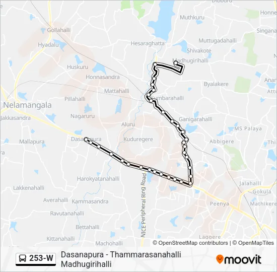 253-W Bus Line Map