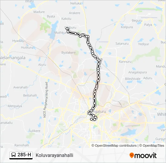 285-H Bus Line Map