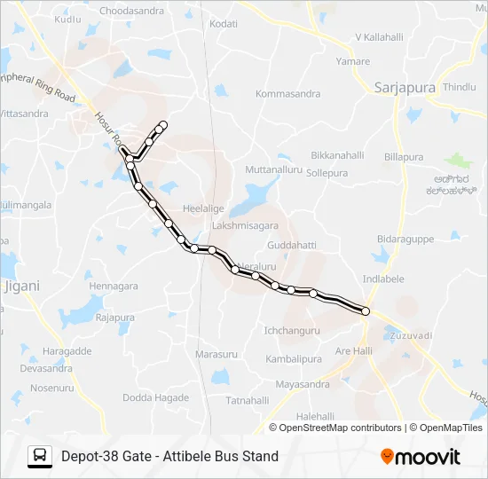 360 D38G-ATB Bus Line Map
