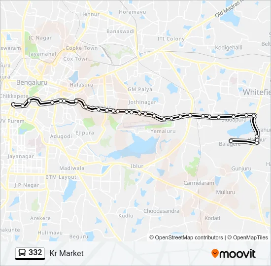 332 Bus Line Map