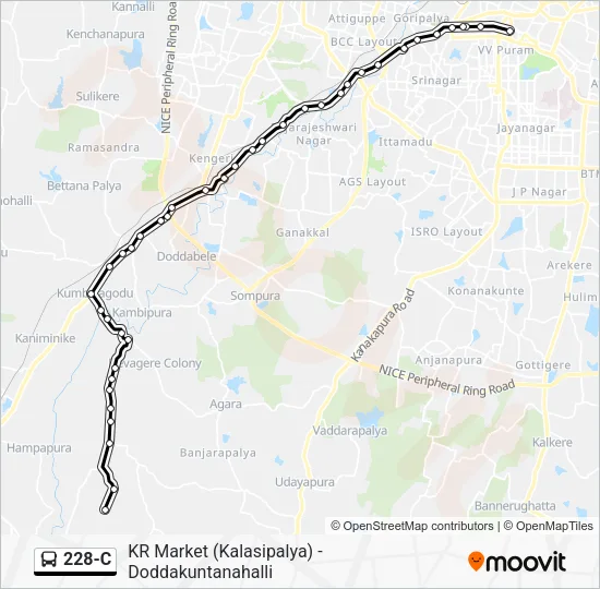 228-C Bus Line Map