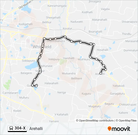 304-X Bus Line Map