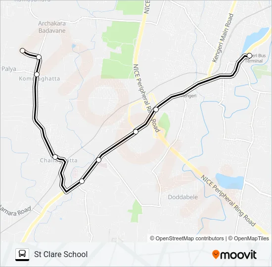 222 SCS-KGR Bus Line Map