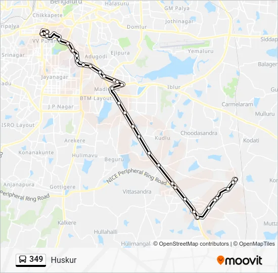349 Bus Line Map