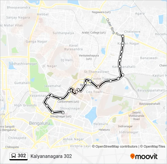 302 Bus Line Map