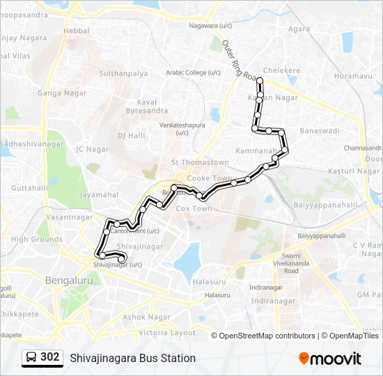 302 Bus Line Map