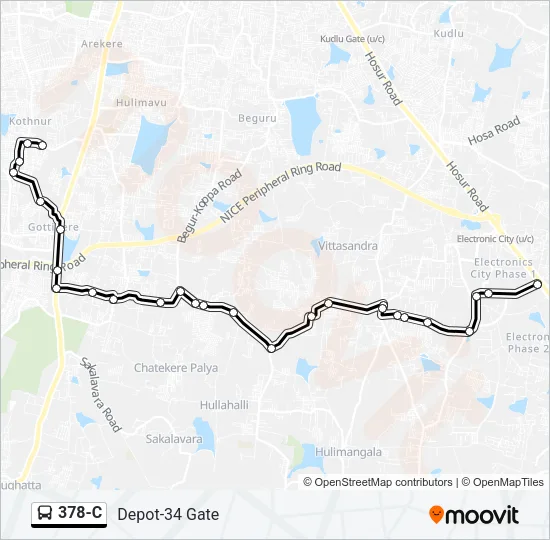 378-C Bus Line Map
