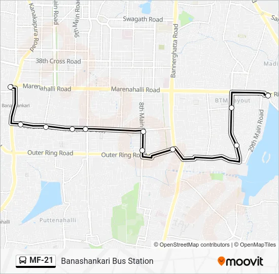 MF-21 Bus Line Map