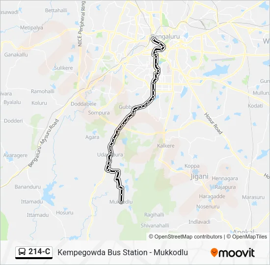 214-C Bus Line Map