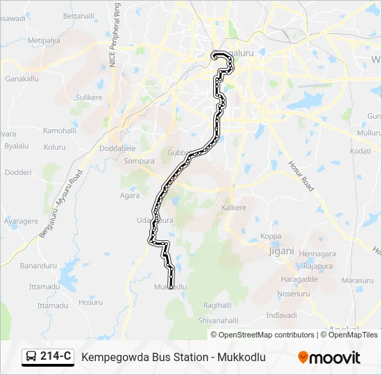 214-C Bus Line Map