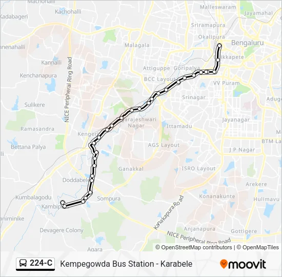 224-C Bus Line Map